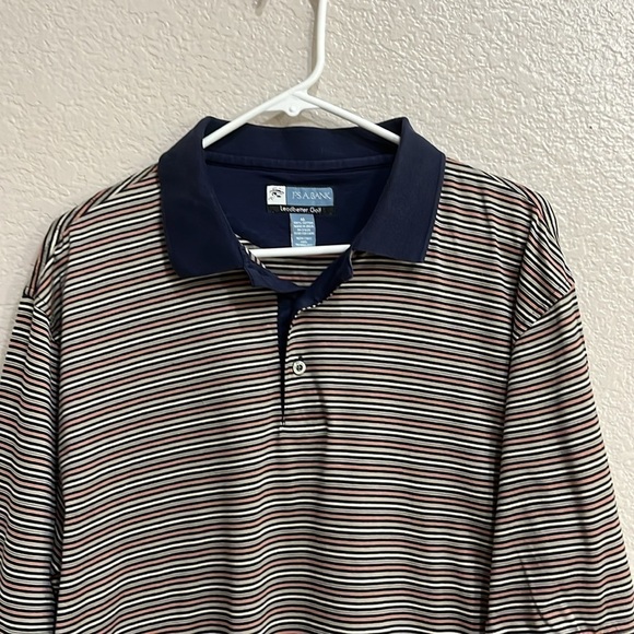 Jos. A. Bank Leadbetter Golf Polo Shirt Mens Medium 100% Cotton Blue Striped - Picture 4 of 7